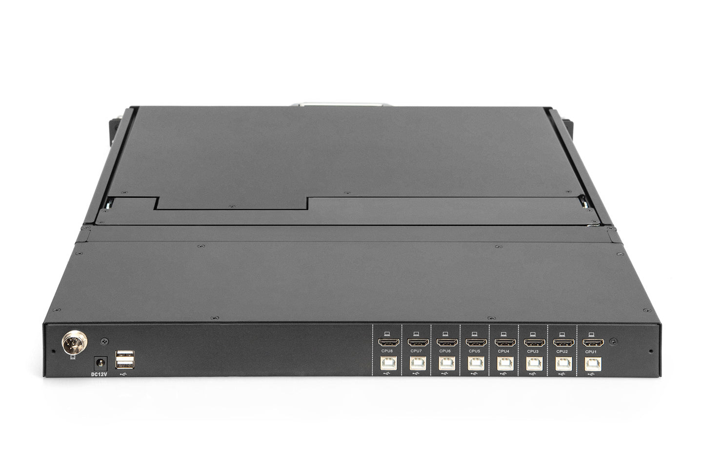 Console KVM modulare HD LCD con TFT da 19", connessione KVM HDMI a 8 porte, touchpad, layout di tastiera italiano