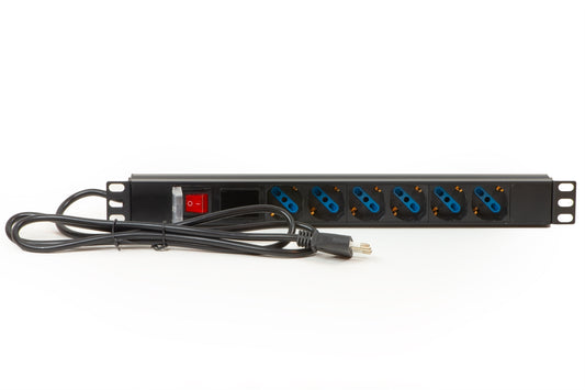 MULTIPRESA 6 POSIZIONI DA RACK 19" CON DISPLAY PER IL CARICO DEI DISPOSITIVI COLLEGATI