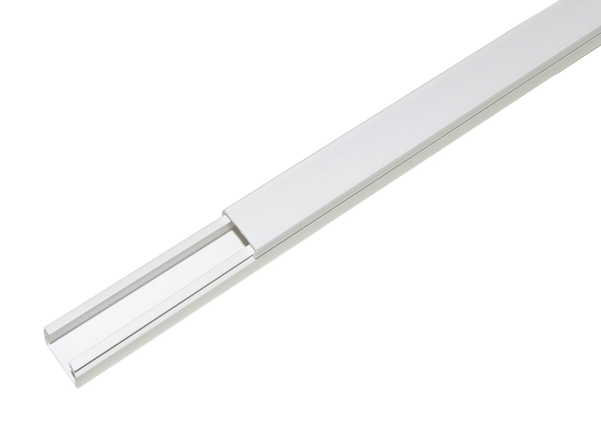 CONFEZIONE 18 CANALINE PASSACAVI ADESIVE IN PVC MT 1 MM 16x16 MT 1 CON COPERCHIO SCORREVOLE BIANCO (18 MT IN TOTALE)