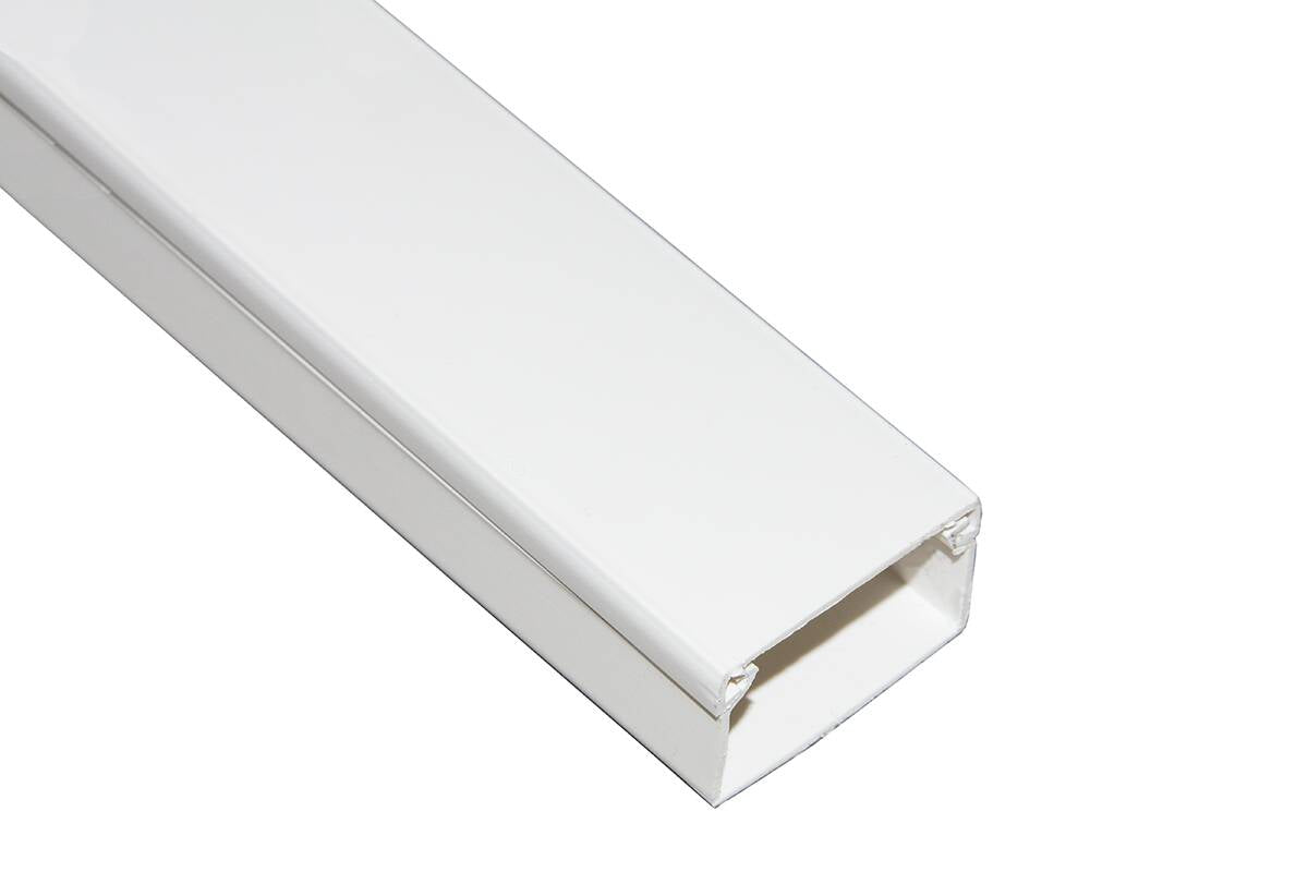 CANALINA PASSACAVI ADESIVA IN PVC MM 40x25 MT 2 CON COPERCHIO SCORREVOLE BIANCO