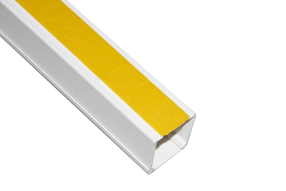 CANALINA PASSACAVI ADESIVA IN PVC MM 40x40 MT 2 CON COPERCHIO SCORREVOLE BIANCO