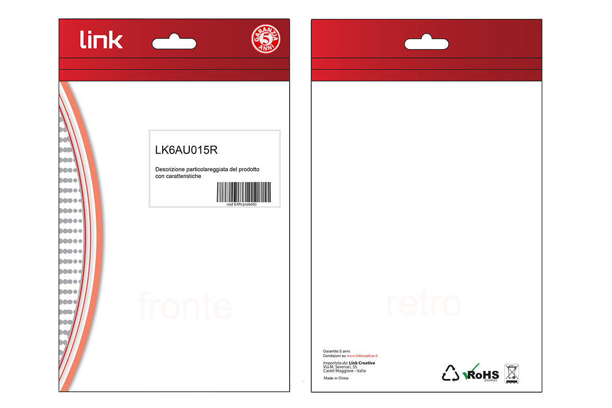 CAVO RETE CATEGORIA 6A NON SCHERMATO UTP AWG24 COLORE ROSSO HALOGENFREE MT 1,5