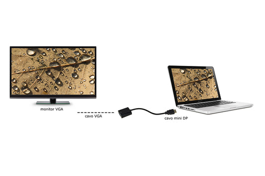 ADATTATORE DISPLAYPORT MASCHIO A VGA FEMMINA CM 15