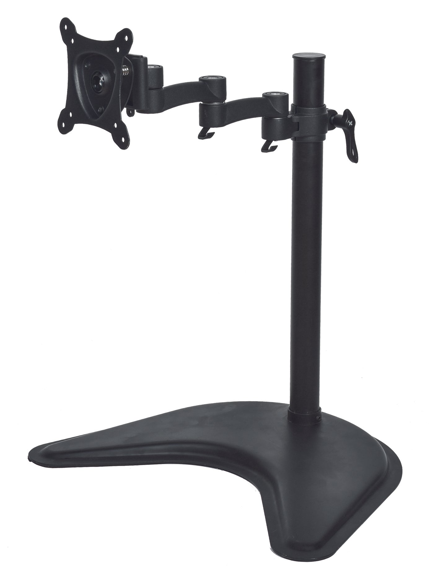 BRACCIO DA TAVOLO CON BASE PER VIDEO FINO A 15 KG DA 13 A 27" FINO A VESA 100X100 CON TRE SNODI