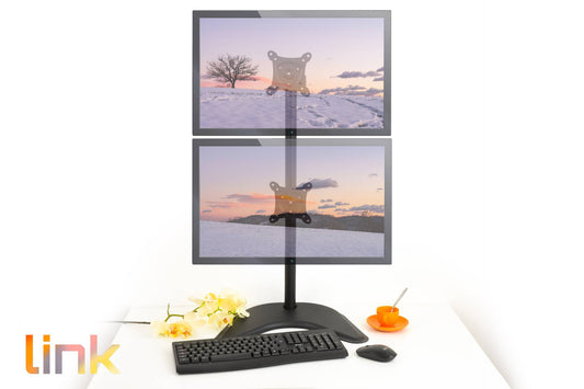 SUPPORTO DA TAVOLO CON BASE FINO A DUE VIDEO FINO A 15 KG DA 13 A 27" FINO A VESA 100X100