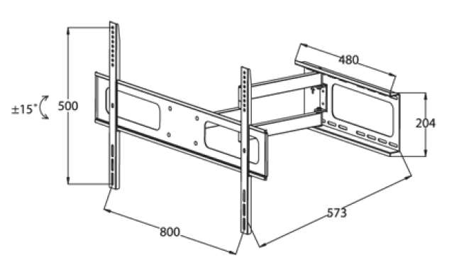 STAFFA A MURO PER TV FINO A 50 KG, DA 37 A 72" FINO A VESA 800X500