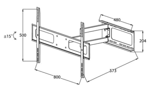 STAFFA A MURO PER TV FINO A 50 KG, DA 37 A 72" FINO A VESA 800X500