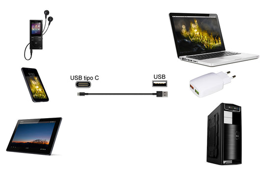 CAVO USB 2.0 "A" MASCHIO USBC ®  MT 1 COLORE NERO