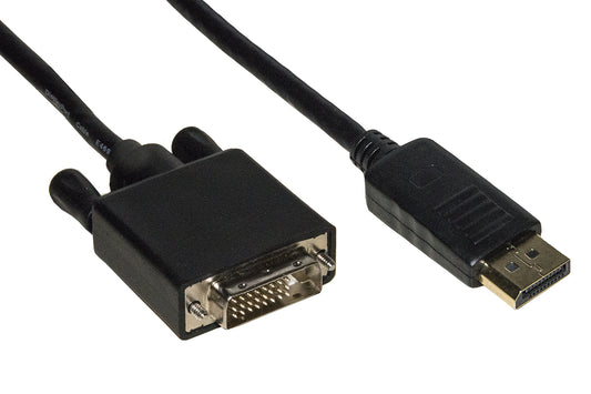 CAVO DISPLAYPORT MASCHIO - DVI MASCHIO CONTATTI DORATI MT. 3