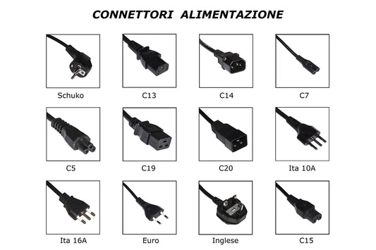 CAVO ALIMENTAZIONE DA SPINA ITALIANA 3 POLI MASCHIO A DOPPIA PRESA VDE-IEC FEMMINA (SDOPPIATORE) MT. 1.7