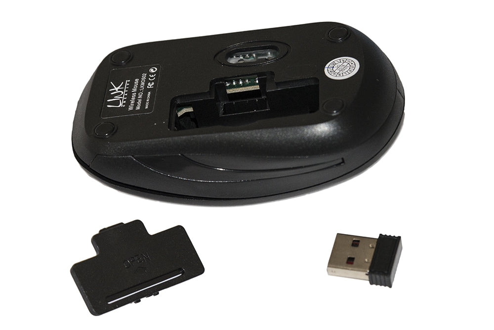 MOUSE WIRELESS 3 TASTI NERO RICEVITORE USB 1000 DPI