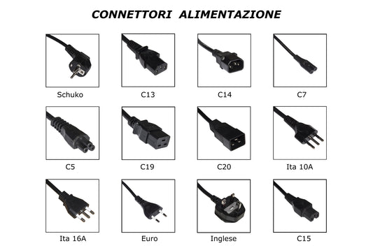 CAVO ALIMENTAZIONE MT. 1.80 SPINA TEDESCA 90 GRADI 250 V PRESA IEC VDE SEZIONE CONDUTTORI 1,5 MM