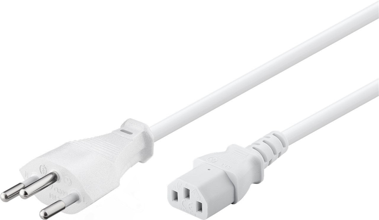 CAVO ALIMENTAZIONE SPINA SVIZZERA MT 2 COLORE BIANCO