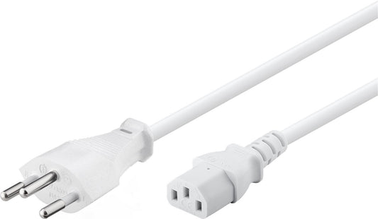 CAVO ALIMENTAZIONE SPINA SVIZZERA MT 2 COLORE BIANCO