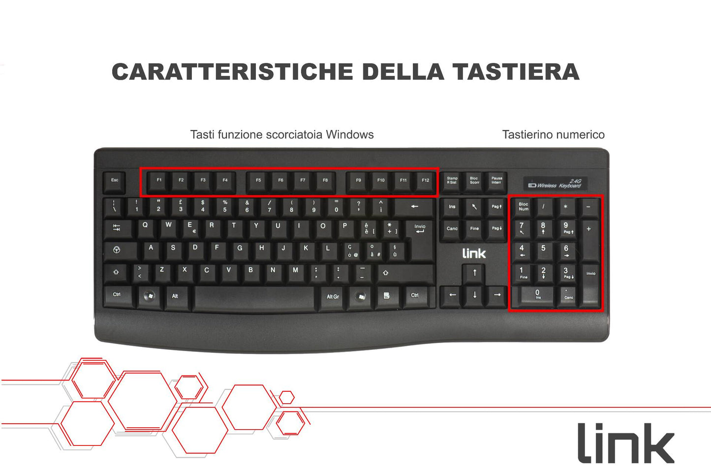 KIT TASTIERA ITALIANA E MOUSE WIRELESS NERO