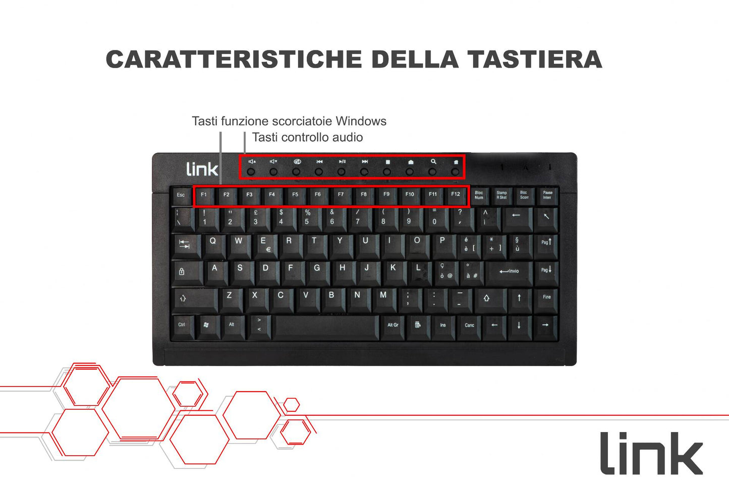 MINI TASTIERA ITALIANA MULTIMEDIA USB