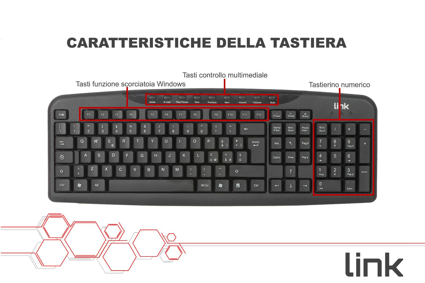 TASTIERA ITALIANA MULTIMEDIA USB