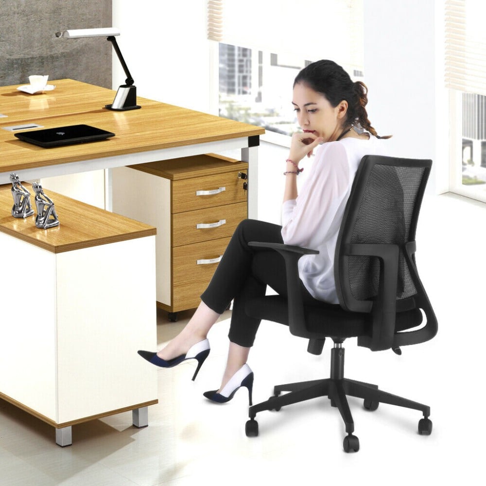 Sedia da Ufficio con Seduta Imbottita e Schienale in Rete