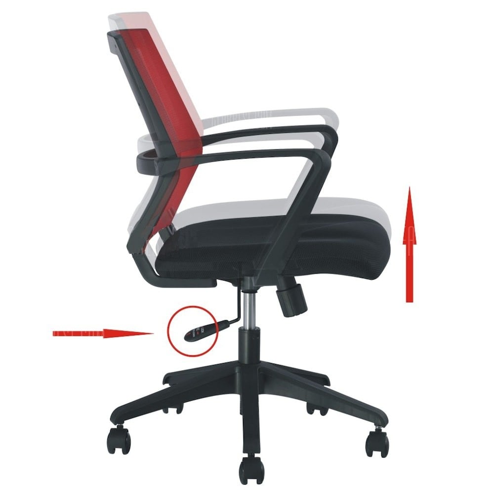 Sedia per Ufficio con Schienale Medio Nero/Bordeaux