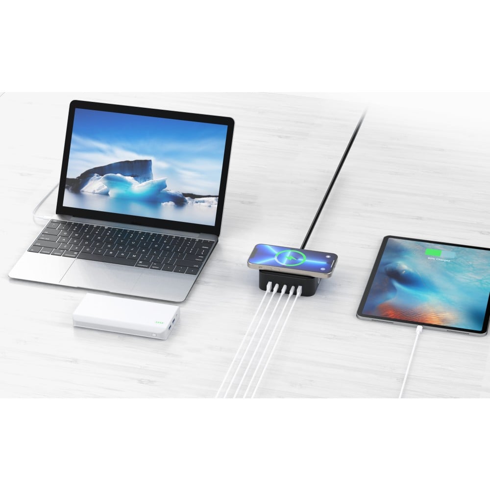 Stazione di Ricarica Wireless 65W 3xUSB-C™ e 2xUSB-A