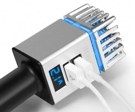 PURIFICATORE E RINFRESCANTE ARIA E IONIZZATORE PER ACCENISIGARI DA AUTO CON 2 PORTE USB E DISPLAY