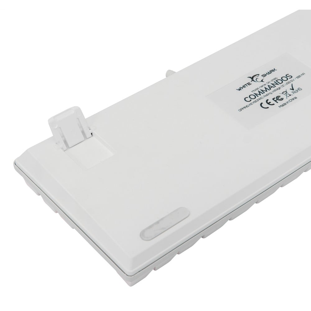 Tastiera Gaming Meccanica USB Anti Ghosting Retroilluminazione LED RGB 87 Tasti Bianco, COMMANDOS