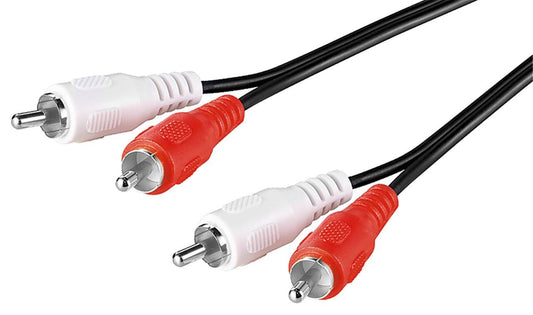 CAVO STEREO CONNETTORI 2 X CINCH (RCA) MASCHIO/MASCHIO - MT. 10
