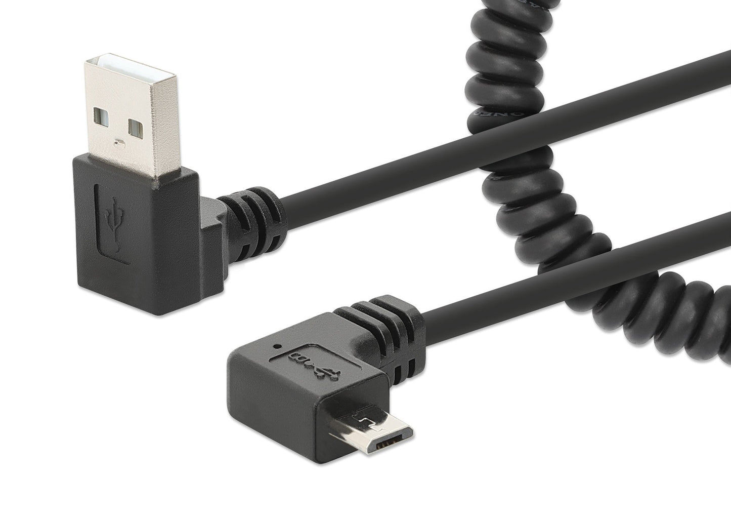 Cavo di Ricarica USB-A a Micro-USB 1m Spiralato Nero
