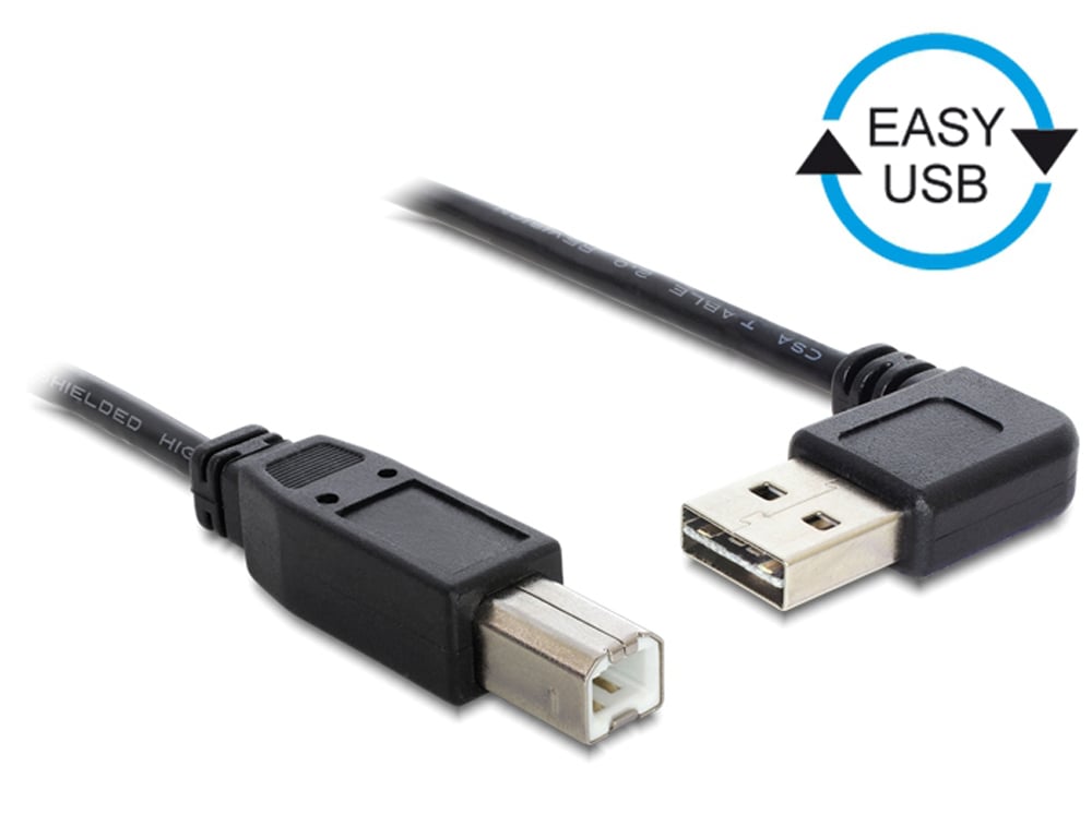 Cavo EASY-USB 2.0 Tipo A Maschio Angolato a Tipo B Maschio 0,5m