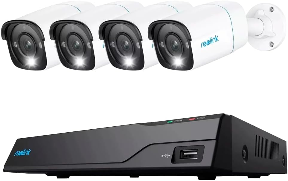 Kit Videosorveglianza NVR PoE 8CH 2TB HDD e 4 Telecamere di Sicurezza PoE, PS2KB02-8