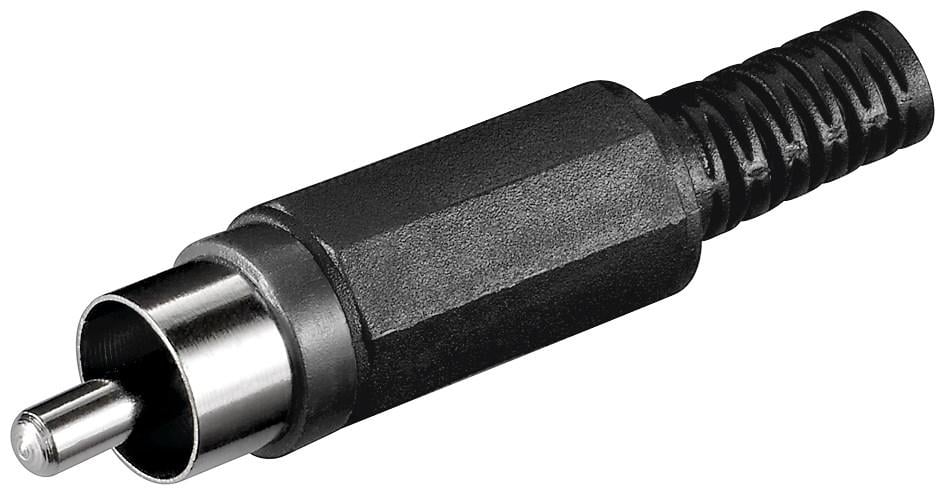 Connettore Audio RCA Maschio in plastica, Nero