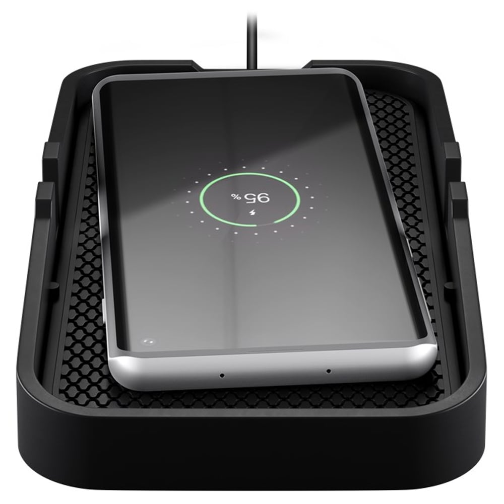 Caricatore Smartphone Qi Wireless da Auto 15W Silicone Nero