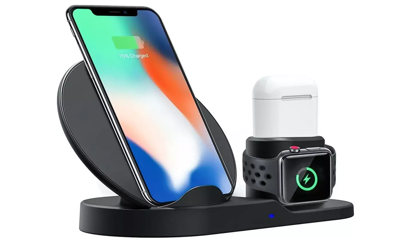 Caricatore Wireless 3 in 1 Caricabatterie Senza Fili Ricarica Rapida Wireless