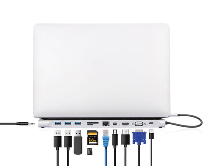 Docking Station USB-C 11-in-1 triplo monitor con MST