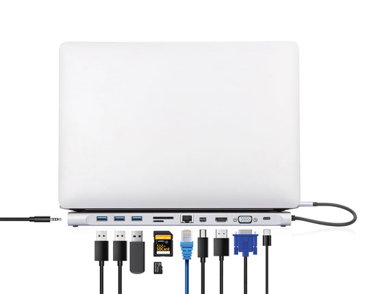 Docking Station USB-C 11-in-1 triplo monitor con MST