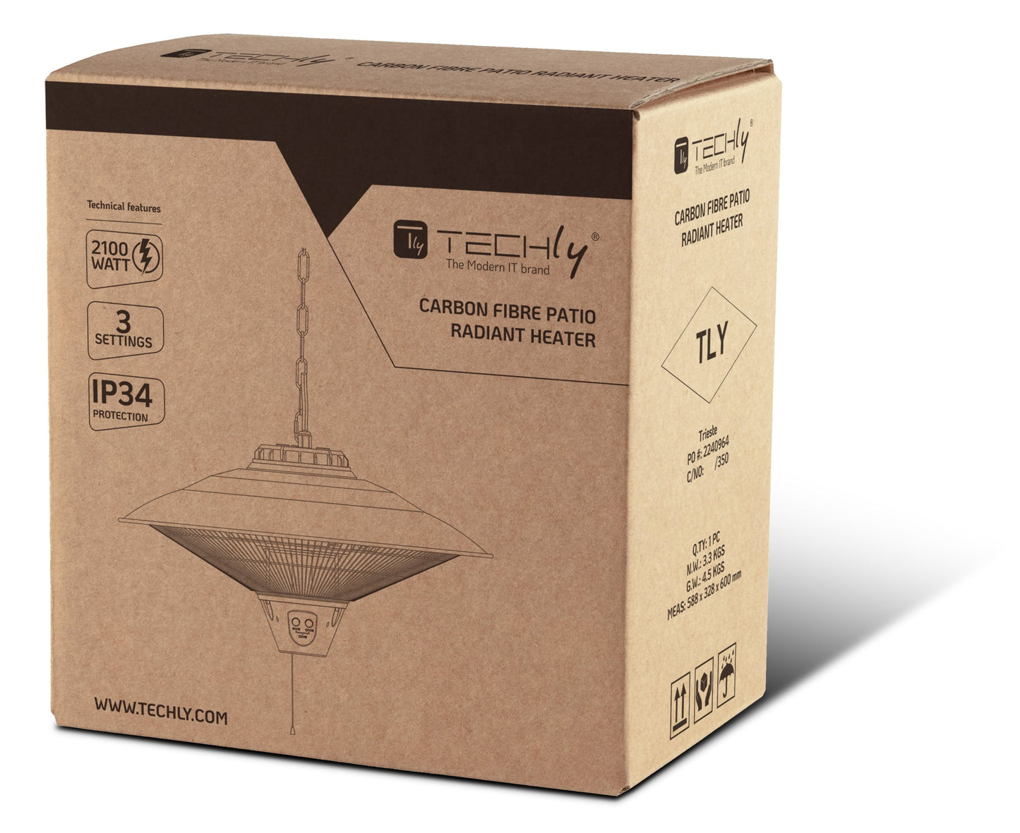 Riscaldatore Radiante da Soffitto per Interno Esterno IP34 2100W