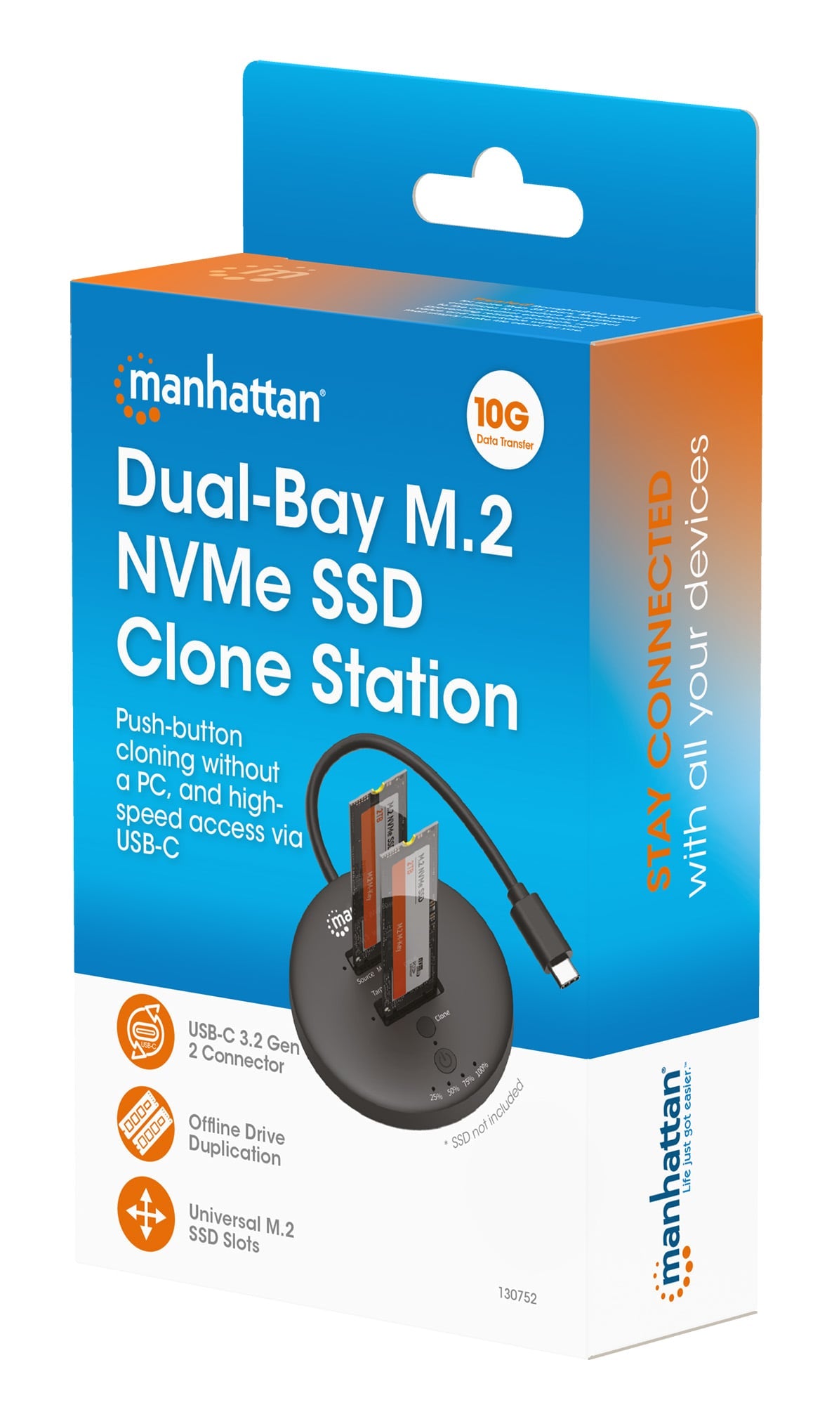 Docking Station Dual-Bay M.2 NVMe Clone SSD