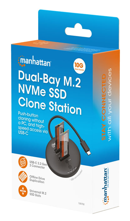 Docking Station Dual-Bay M.2 NVMe Clone SSD
