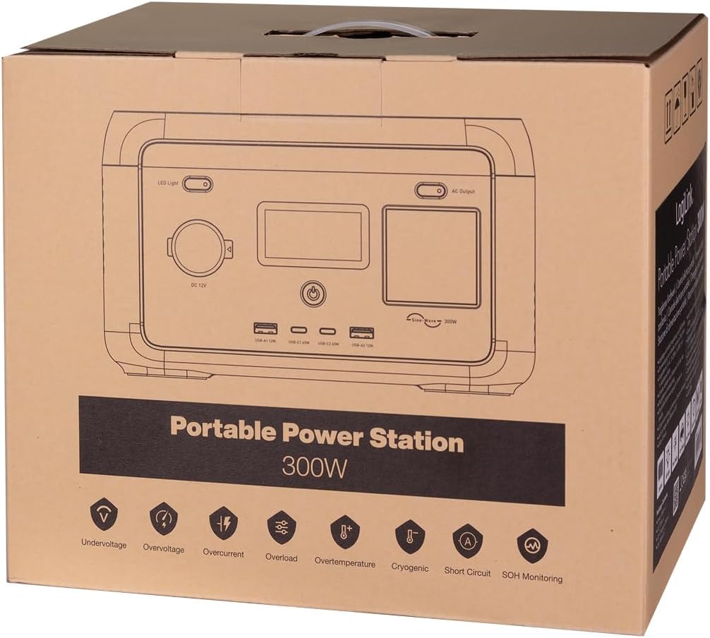 Stazione di Alimentazione Portatile 300W LiFePO4 Batteria Ricarica Solare