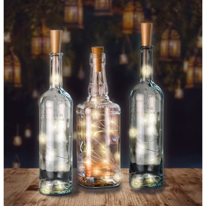 10 Strip da 20 LED Bianco Caldo per Bottiglie