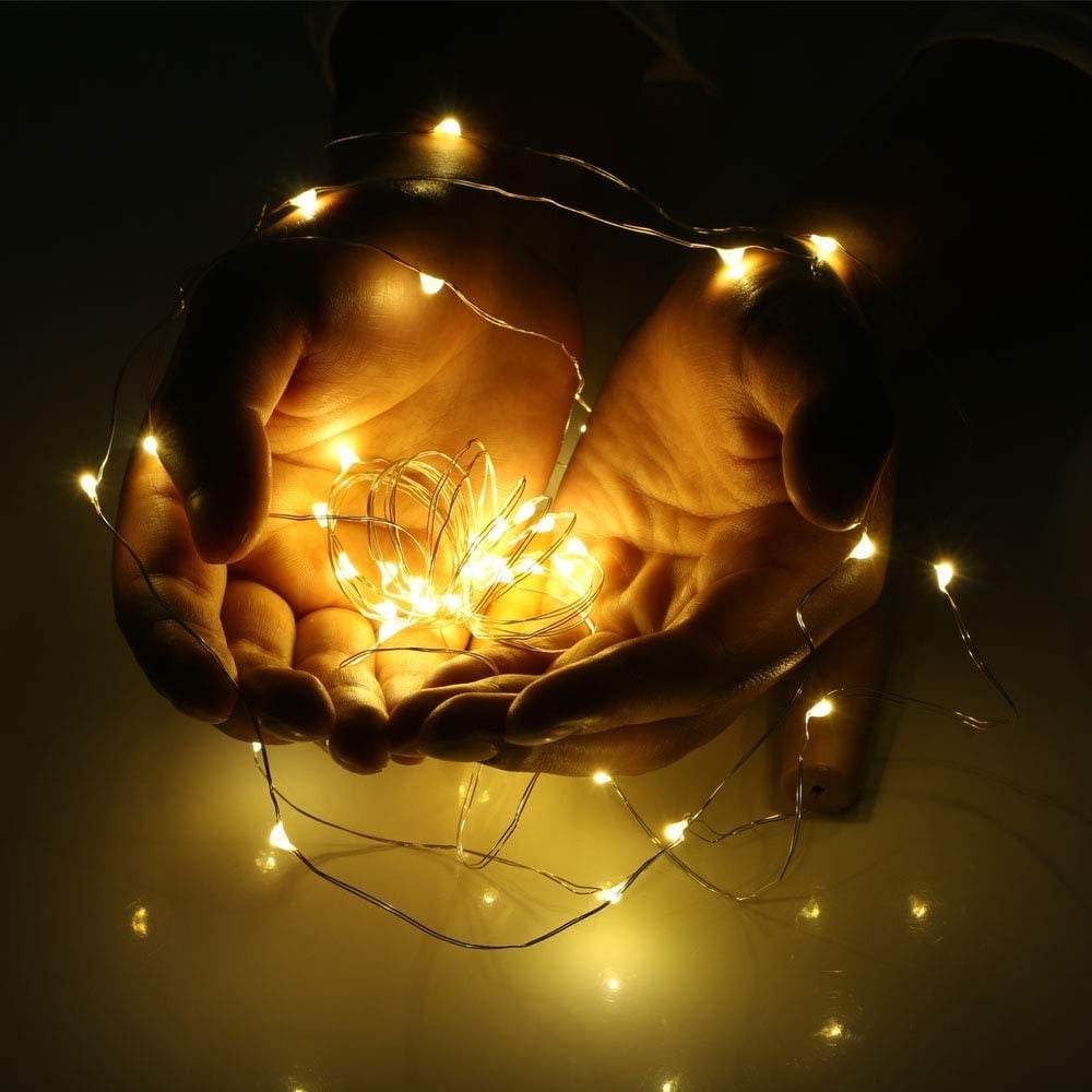 10 Strip da 20 LED Bianco Caldo per Bottiglie