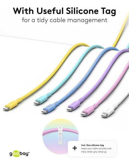 Cavo USB-C Maschio/Maschio USB 2.0 in Silicone 1,5 metri Bianco