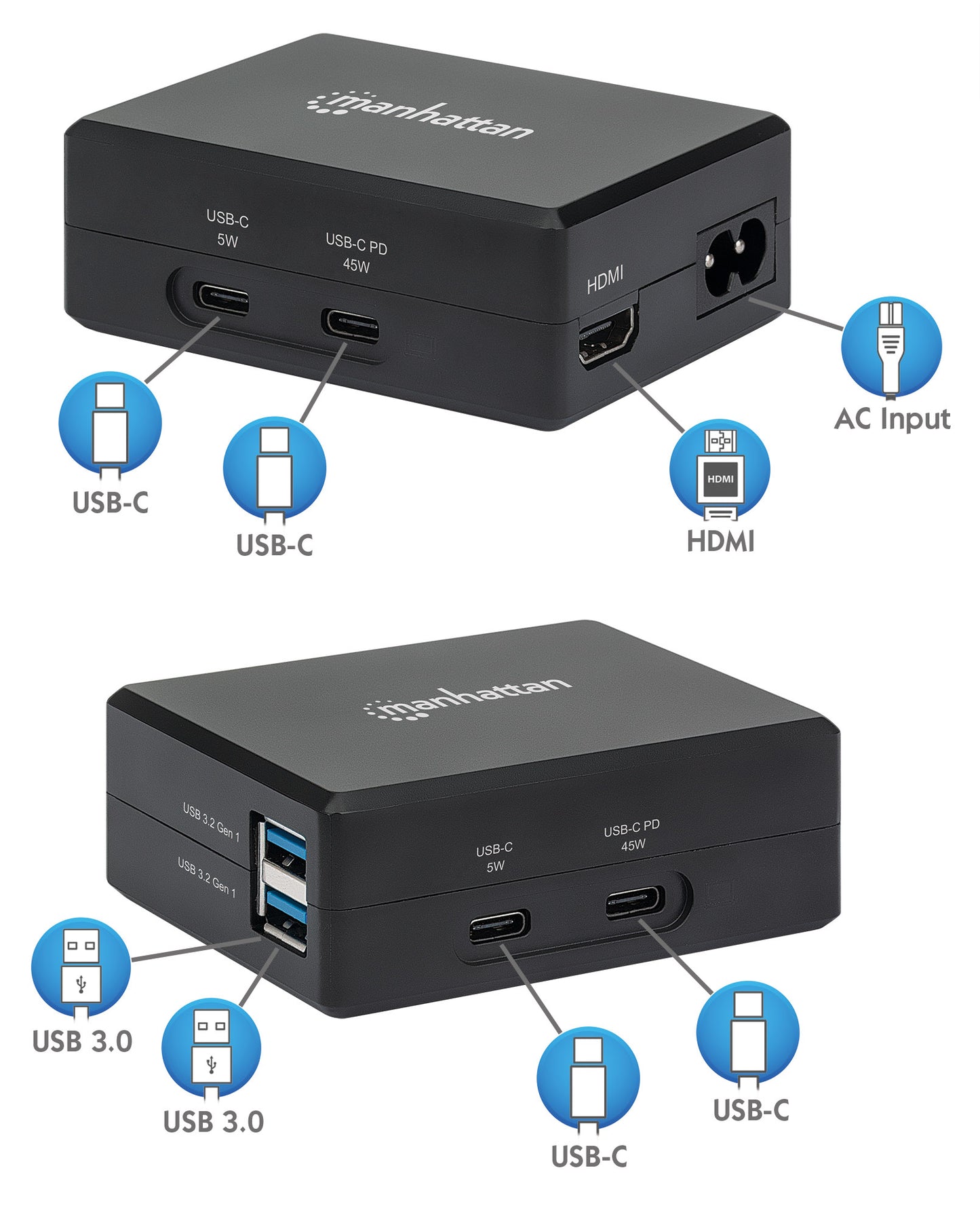 Hub USB-C con funzione di ricarica Power Delivery 45W