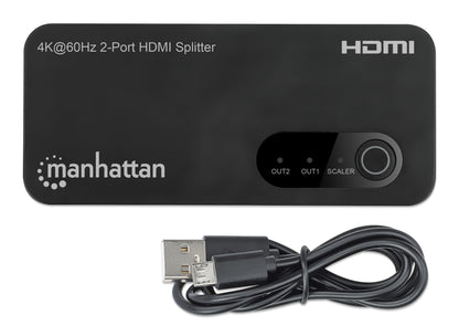 Splitter HDMI 4K@60Hz UHD 3D con LED 2 vie