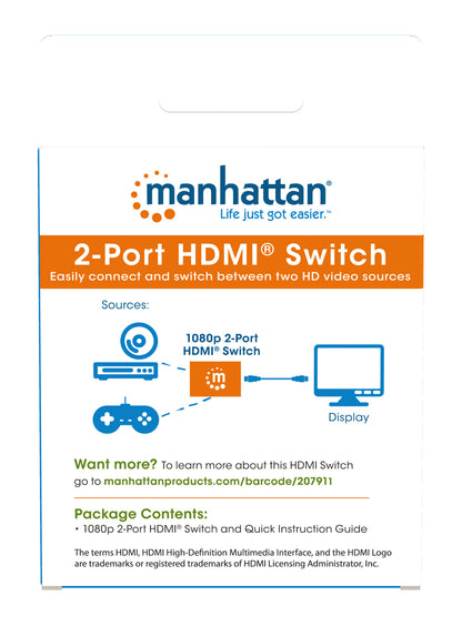 Switch HDMI 2 porte 1080p