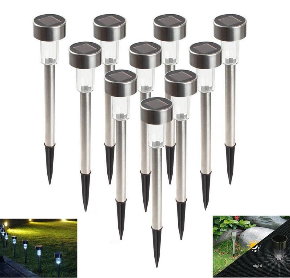 12 PEZZI Faretto led picchetto luce ricarica energia solare esterno giardino