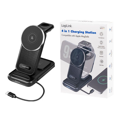 Stazione di Ricarica Wireless USB-C 4 in 1 compatibile con Apple MagSafe 20,5W Nero