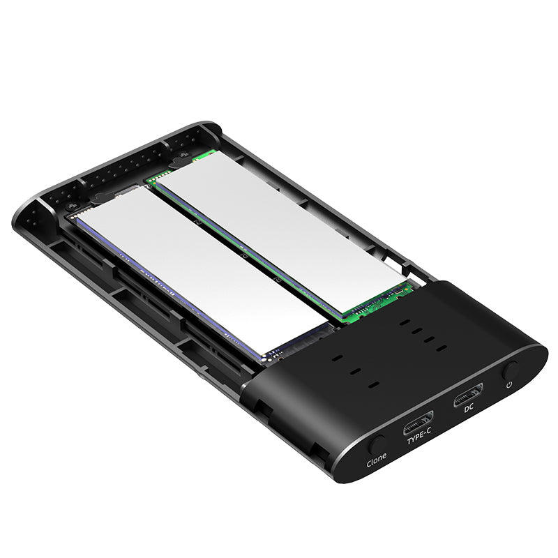 Box Esterno Duplicatore Clone Offline USB3.2 Gen 2x2 USB-C M.2 PCIe NVME 20 Gbps