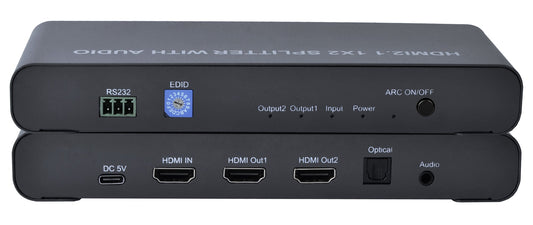 Splitter HDMI 2.1 8K 1 in 2 out con SPDIF e Audio 3.5mm Stereo