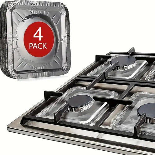 4 pz Protezione per piano cottura a gas in alluminio protezione ignifuga riutilizzabile per fornelli evita sporco fuochi in cucina